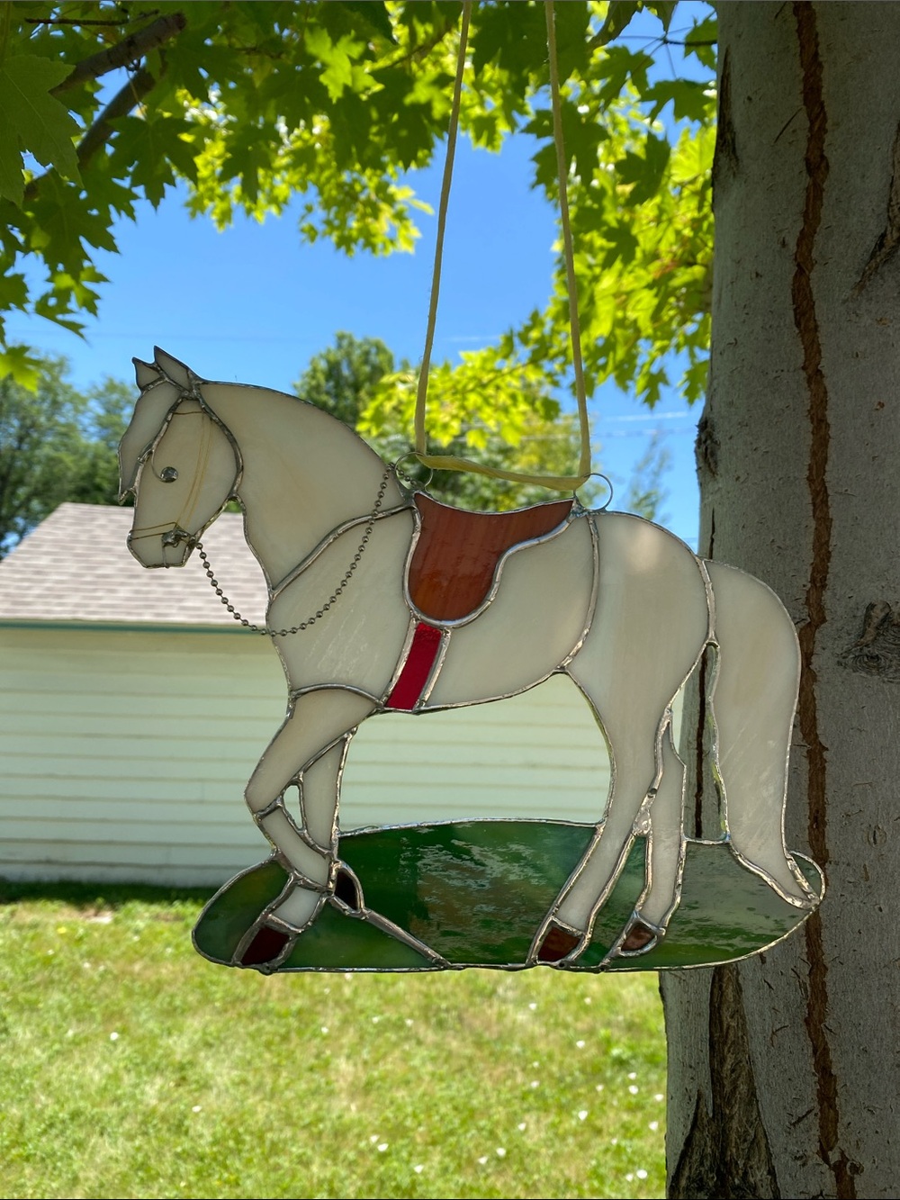 🤍Vintage🤍Stained Glass Horse Suncatcher